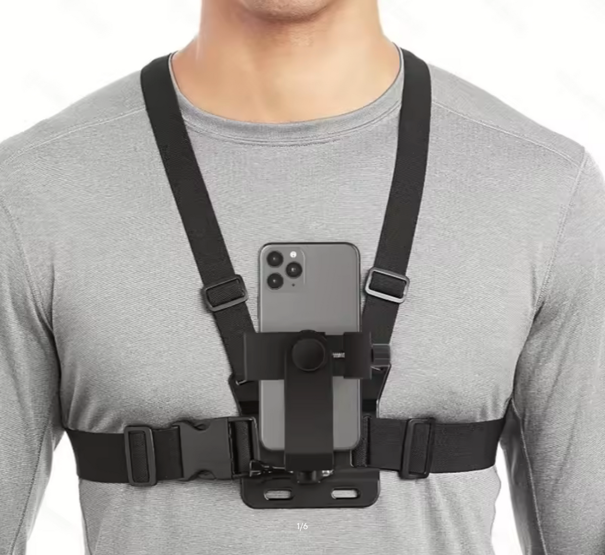 1 PC Adjustable Phone Clip Holder With Chest Strap Fixation Bracket for Sport Camera Mobile Phone Camera Black Holder Accessory