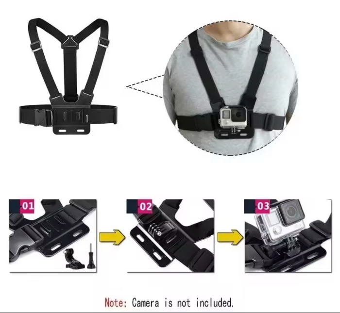 1 PC Adjustable Phone Clip Holder With Chest Strap Fixation Bracket for Sport Camera Mobile Phone Camera Black Holder Accessory