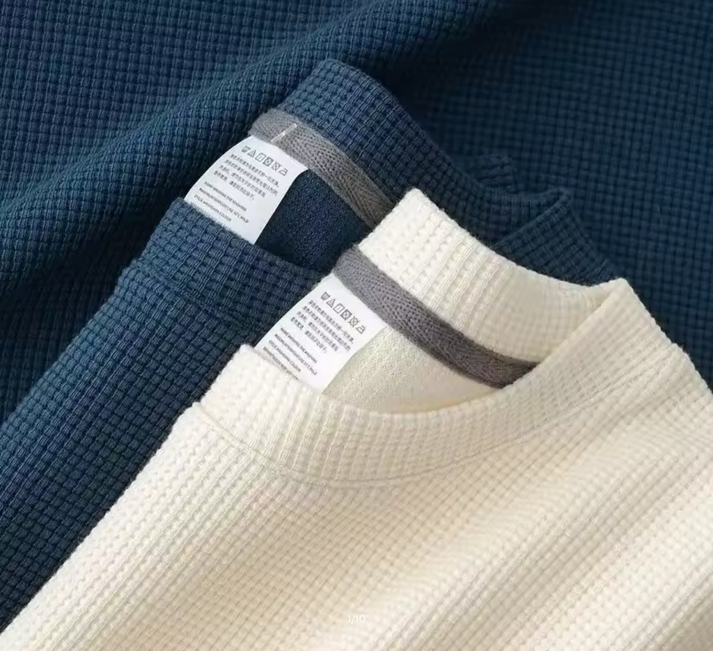 Men's New Summer Waffle Round Neck Short Sleeve T-Shirt Comfortable Breathable Short-Sleeved Top for Casual Wear