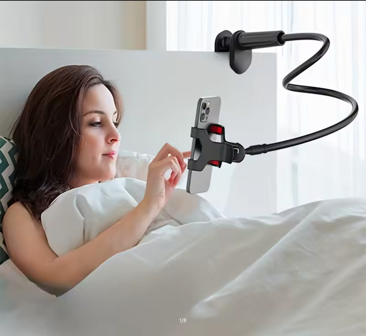 Lazy Bedside Desktop Mobile Phone Clamp Bracket Flexible Long Arm Gooseneck Lazy Person Bracket With Handle Overhead Live Bracket