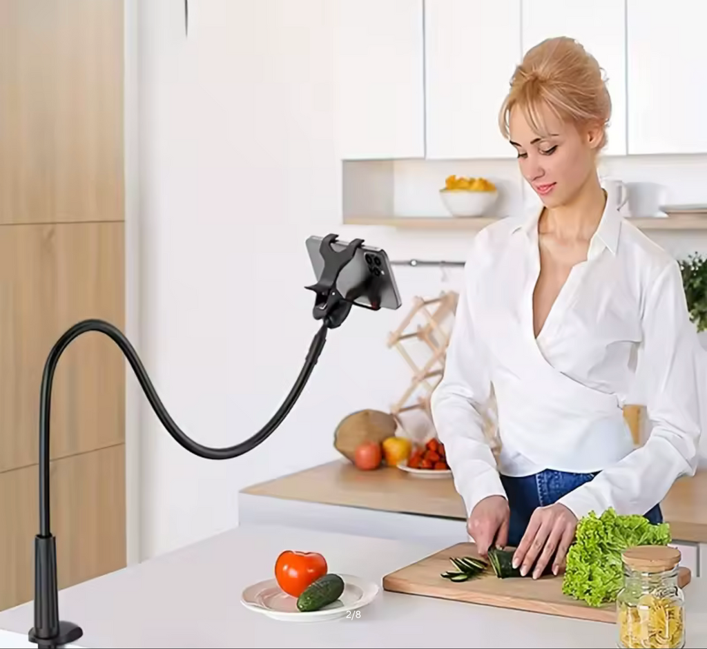 Lazy Bedside Desktop Mobile Phone Clamp Bracket Flexible Long Arm Gooseneck Lazy Person Bracket With Handle Overhead Live Bracket
