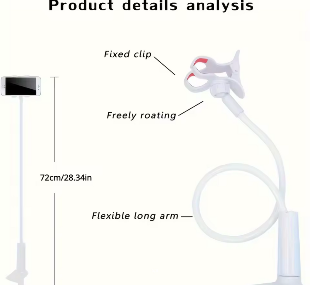 Lazy Bedside Desktop Mobile Phone Clamp Bracket Flexible Long Arm Gooseneck Lazy Person Bracket With Handle Overhead Live Bracket