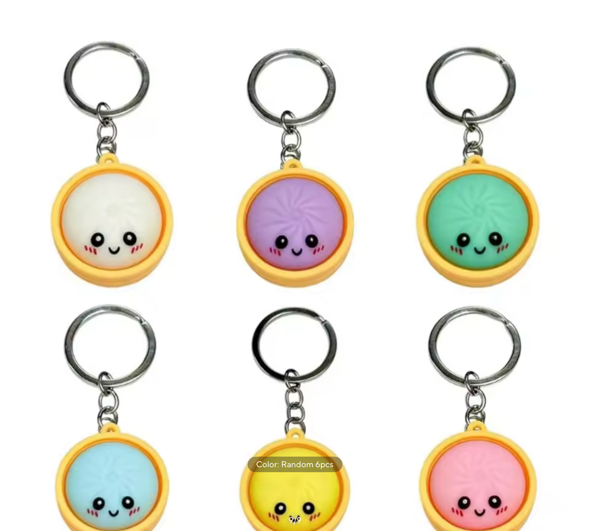 2026 Simulation Dumpling Keyboard Clicker Stress Relief Toy LED Glowing Cute Dumpling Keychain for GiftBags Pendant Party