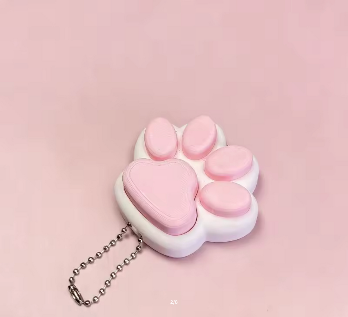3D Printed Cat Paw Clicker Key Chain Pendant Love Heart Button Key Ring Cartoon Bag Hanging Decor 2026
