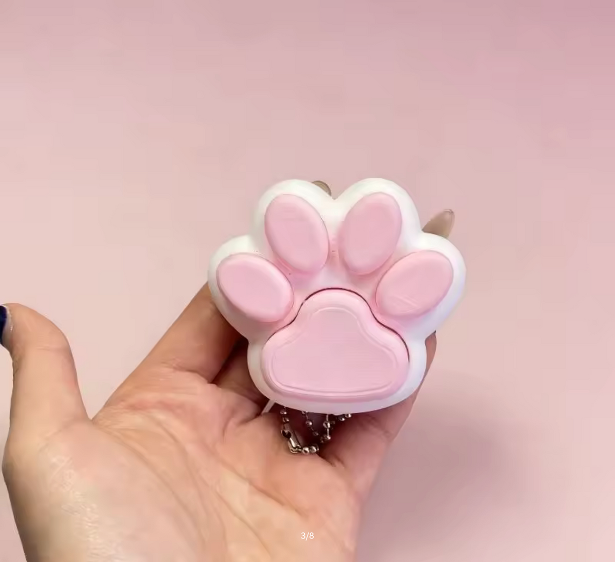 3D Printed Cat Paw Clicker Key Chain Pendant Love Heart Button Key Ring Cartoon Bag Hanging Decor 2026