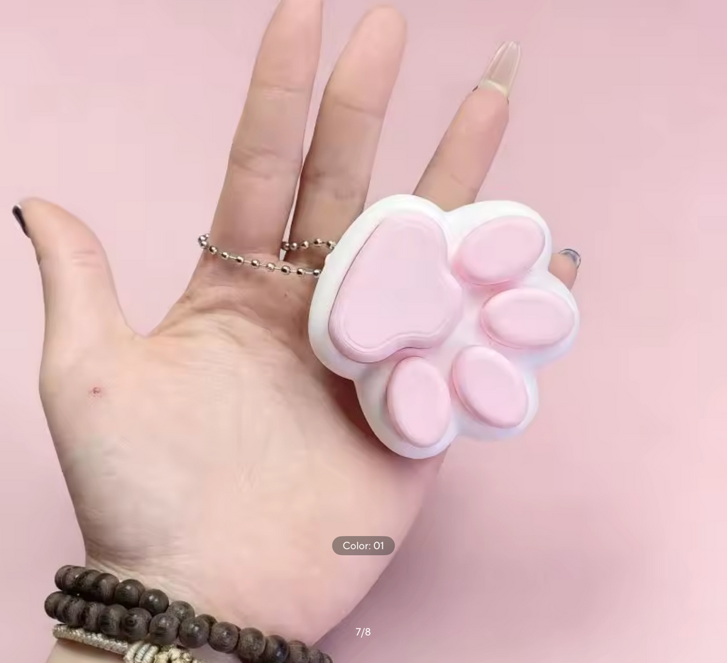 3D Printed Cat Paw Clicker Key Chain Pendant Love Heart Button Key Ring Cartoon Bag Hanging Decor 2026