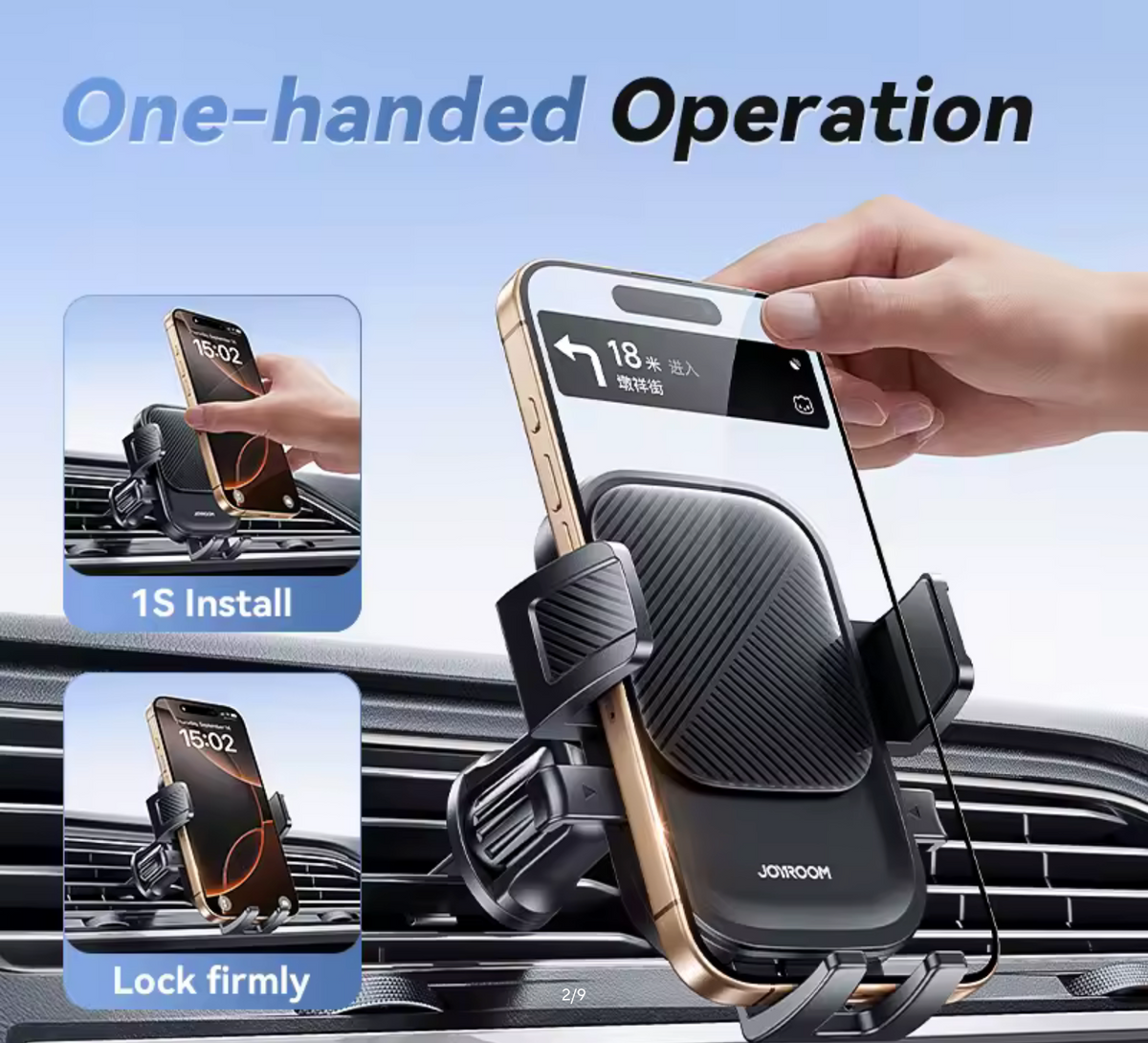 Joyroom Phone Holder Mount for Car Air Vent Hands-Free Universal Cell Phone Mount 360° Rotation for iPhone Samsung Xiaomi Huawei