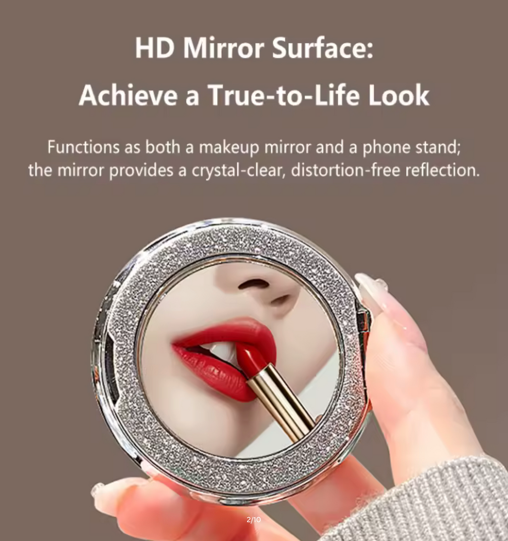 360° Rotating Magnetic Phone Stand With Mirror Invisible Back Sticker Holder Universal Foldable Bracket For Women 2026
