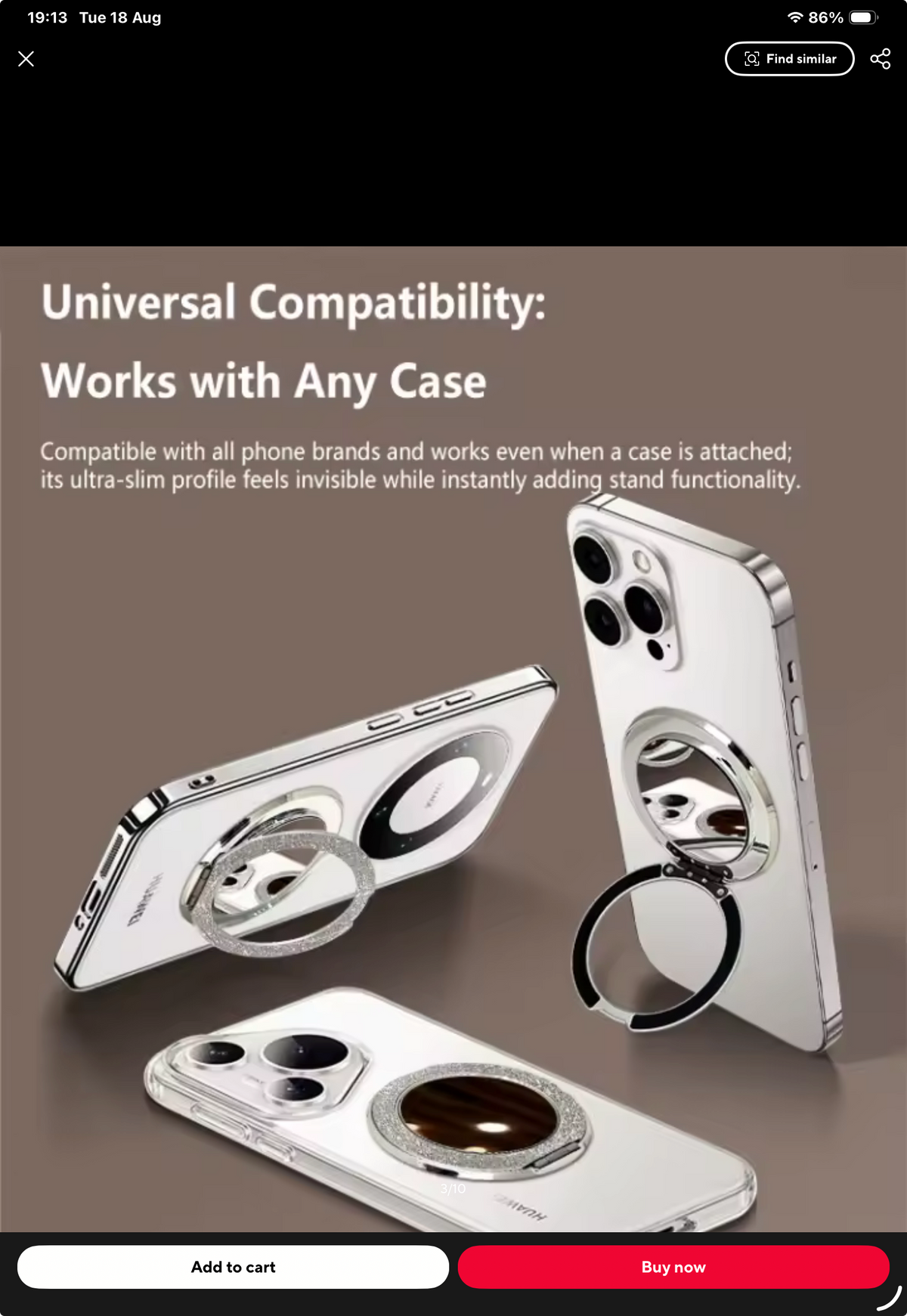 360° Rotating Magnetic Phone Stand With Mirror Invisible Back Sticker Holder Universal Foldable Bracket For Women 2026