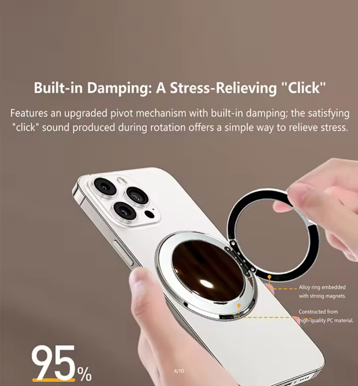 360° Rotating Magnetic Phone Stand With Mirror Invisible Back Sticker Holder Universal Foldable Bracket For Women 2026