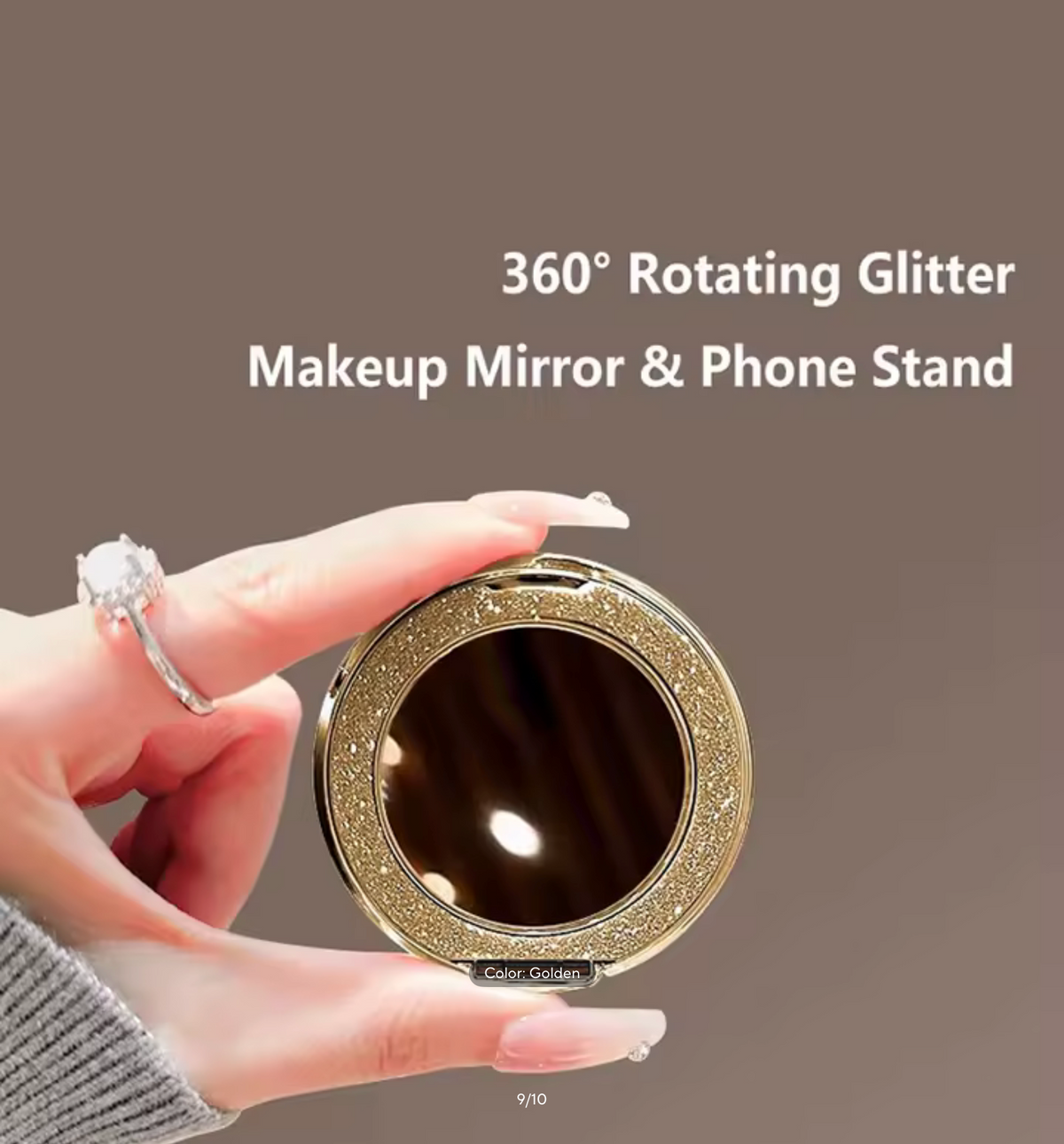 360° Rotating Magnetic Phone Stand With Mirror Invisible Back Sticker Holder Universal Foldable Bracket For Women 2026