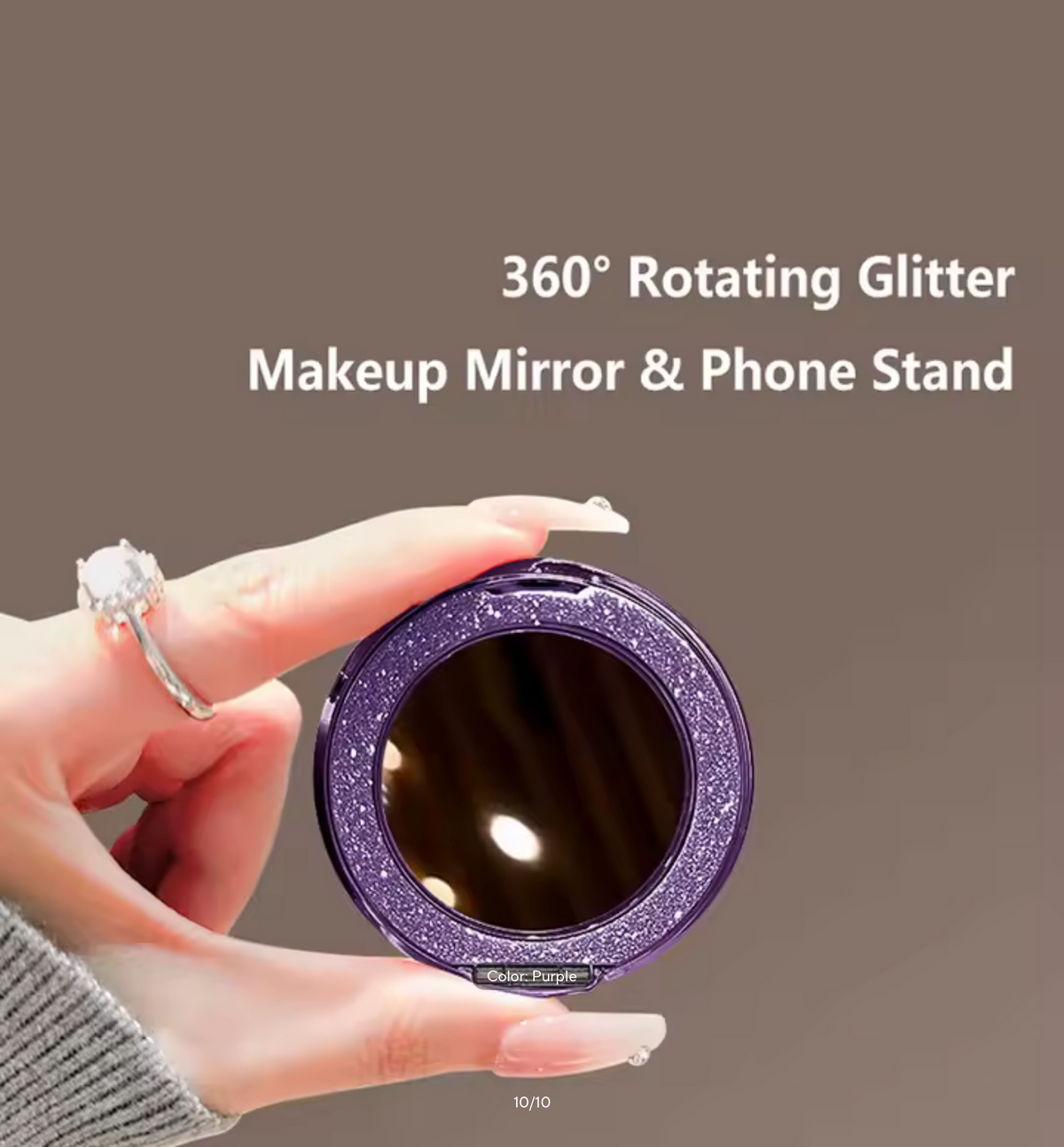360° Rotating Magnetic Phone Stand With Mirror Invisible Back Sticker Holder Universal Foldable Bracket For Women 2026