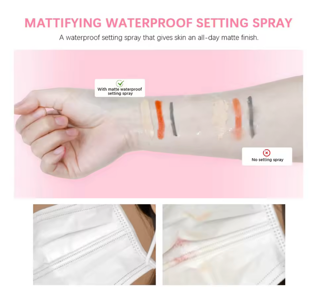 Mattifying Waterproof Setting Spray – Glossy & Matte Finish for All Skin Types