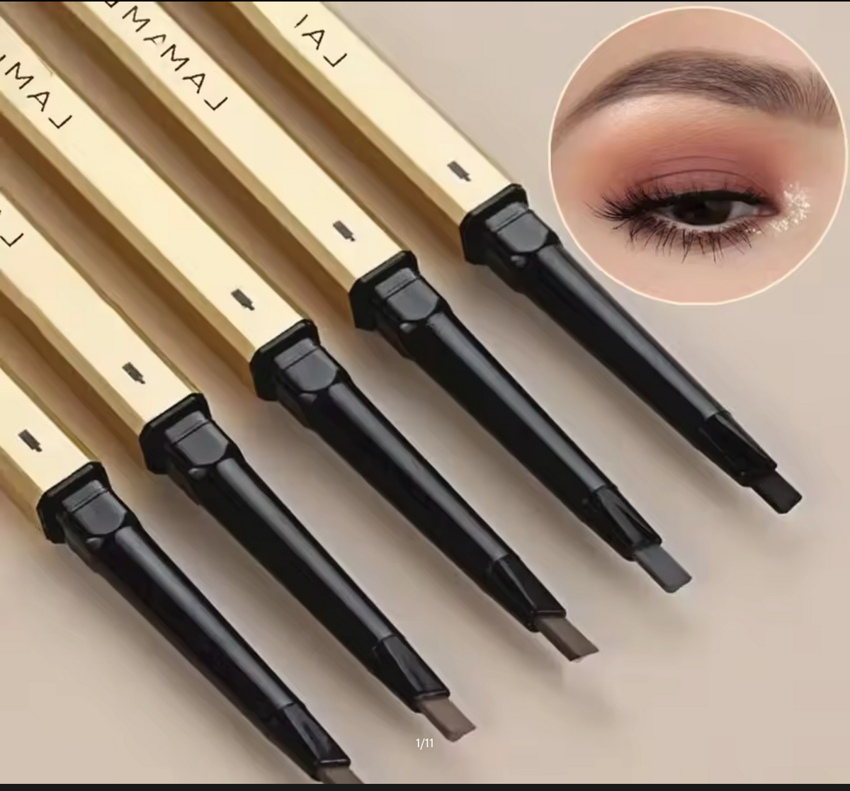 Double Head Eyebrow Pencil with Brush – Waterproof & Sweatproof Eyebrow Gel Tattoo Pencil