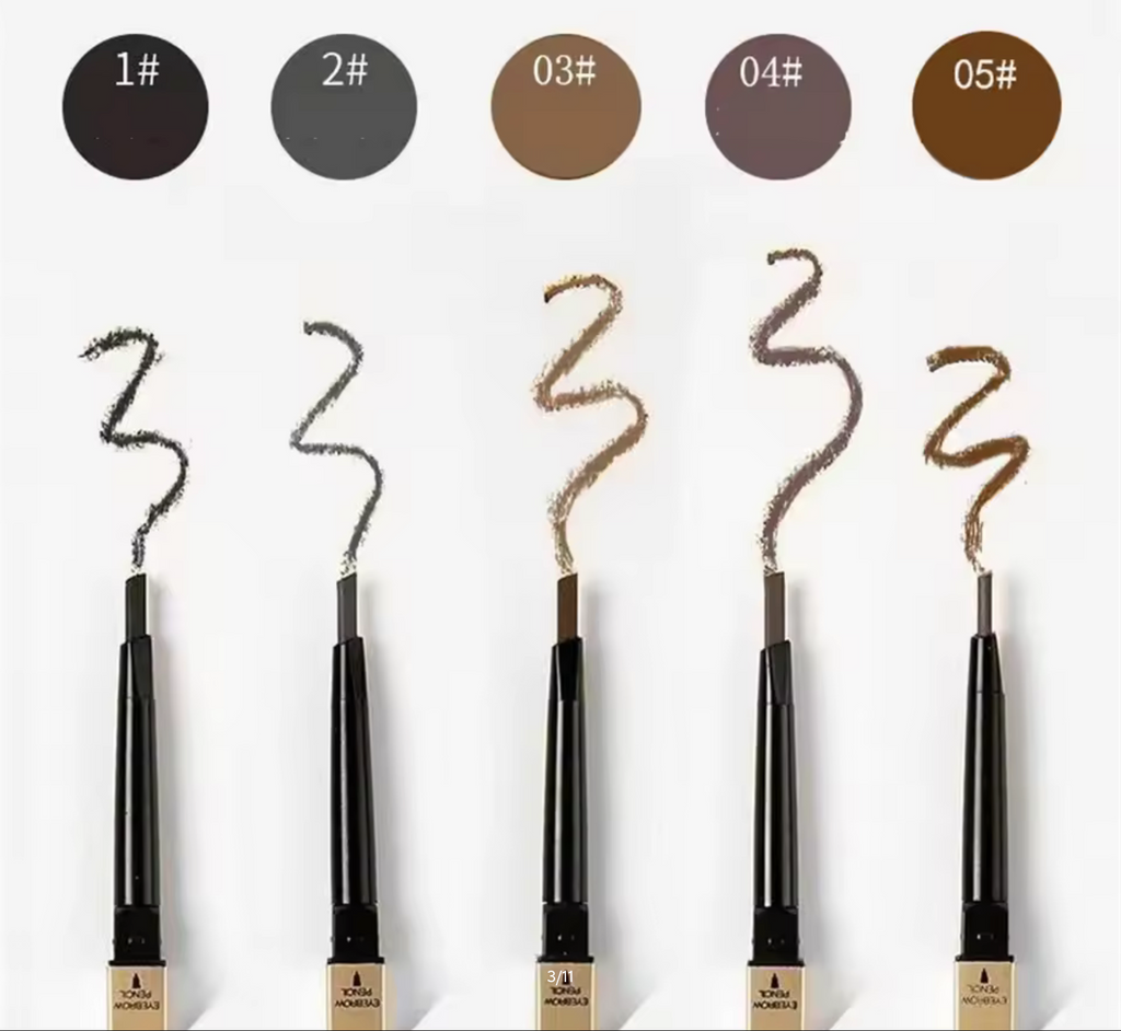 Double Head Eyebrow Pencil with Brush – Waterproof & Sweatproof Eyebrow Gel Tattoo Pencil