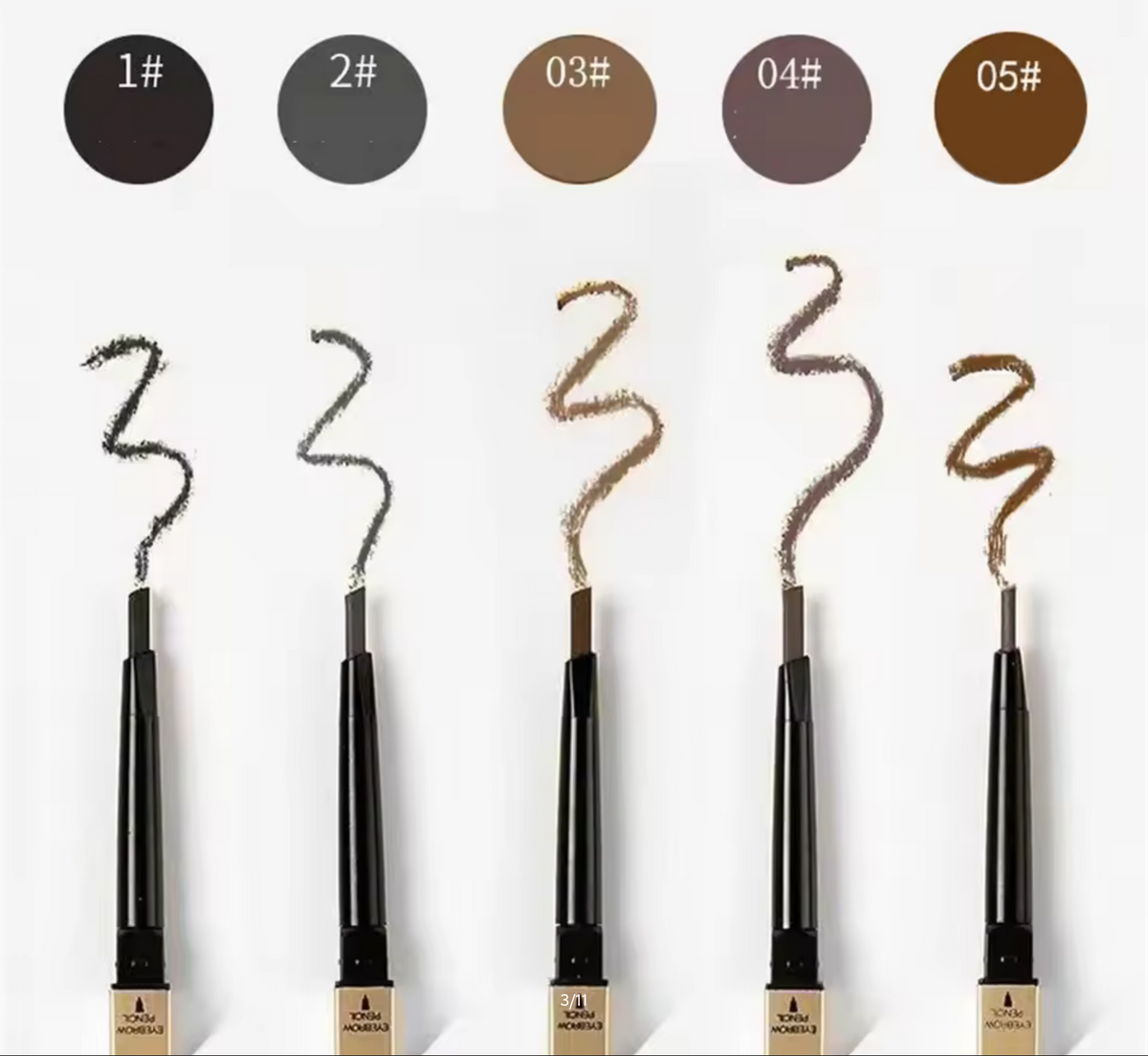 Double Head Eyebrow Pencil with Brush – Waterproof & Sweatproof Eyebrow Gel Tattoo Pencil