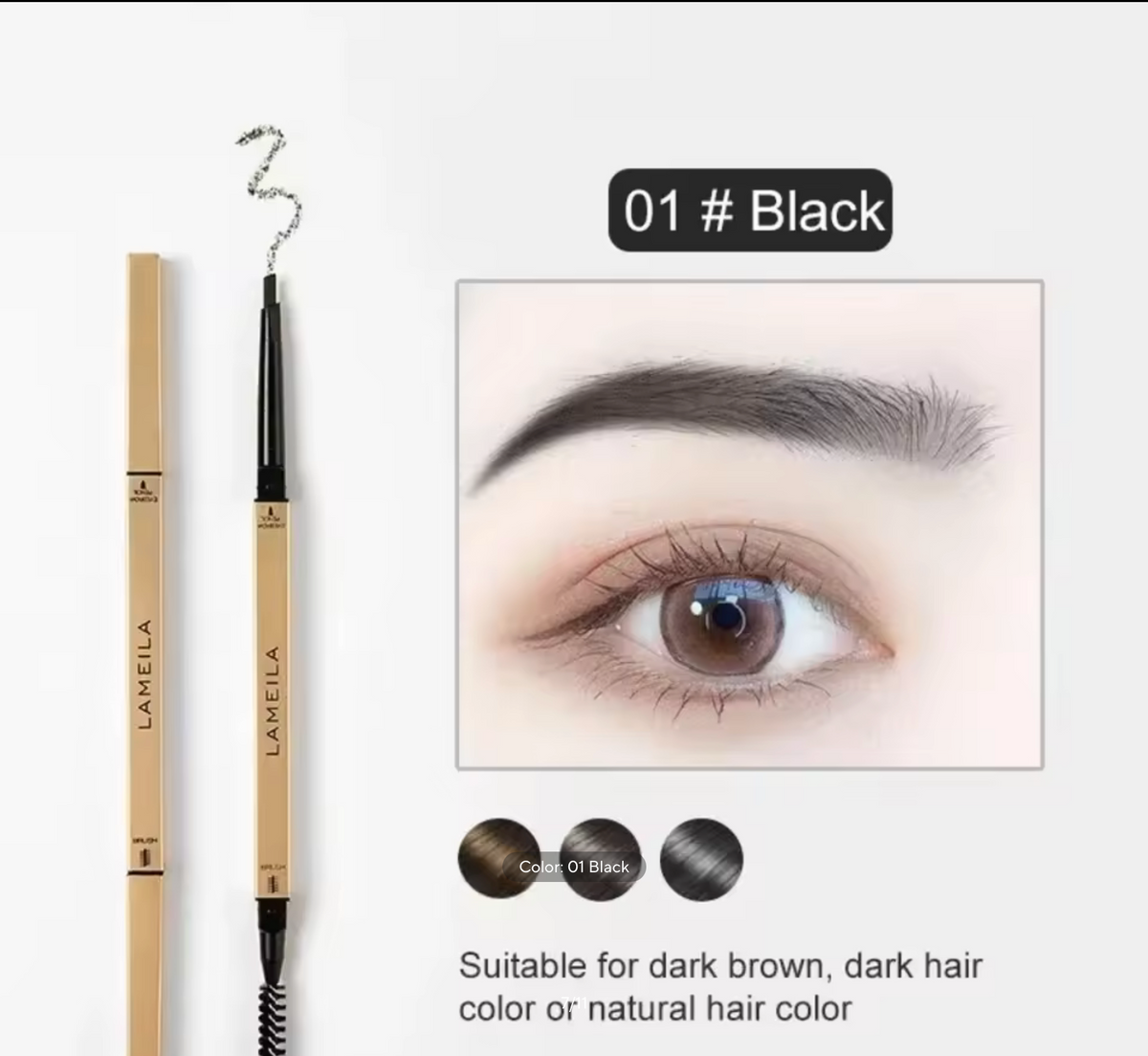 Double Head Eyebrow Pencil with Brush – Waterproof & Sweatproof Eyebrow Gel Tattoo Pencil