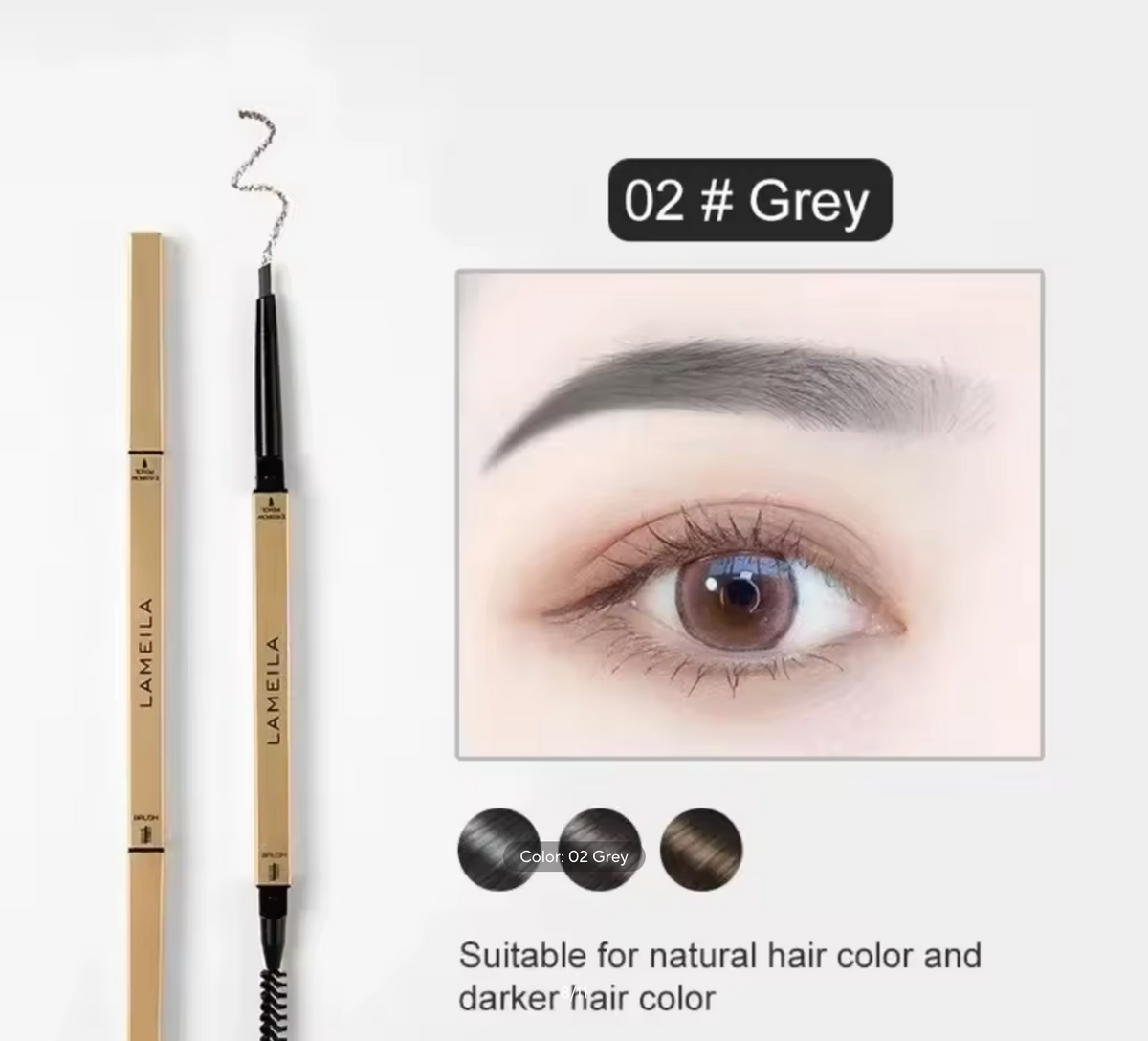 Double Head Eyebrow Pencil with Brush – Waterproof & Sweatproof Eyebrow Gel Tattoo Pencil