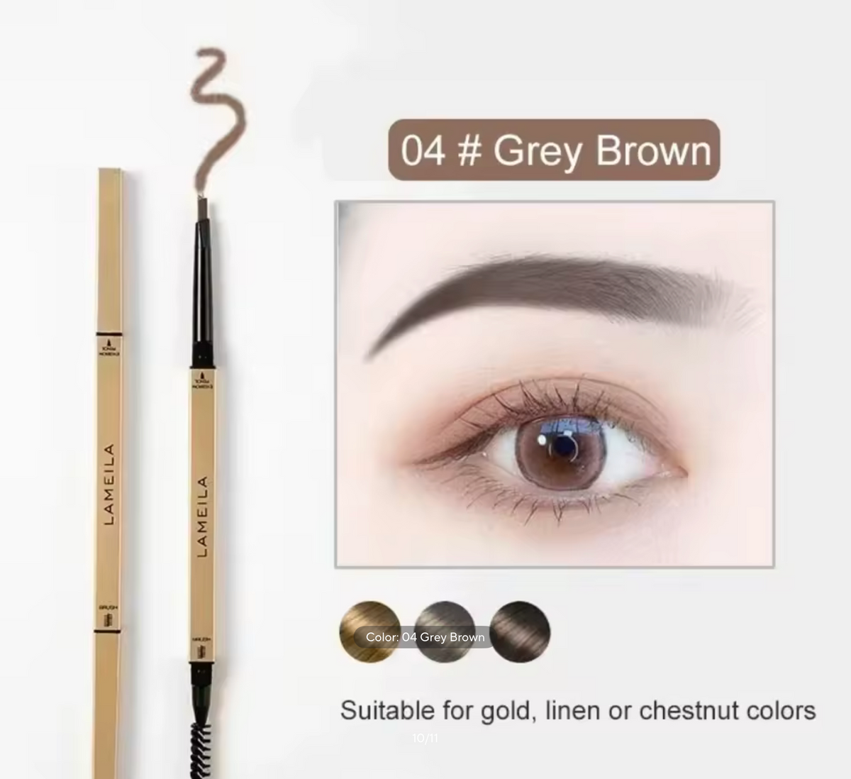 Double Head Eyebrow Pencil with Brush – Waterproof & Sweatproof Eyebrow Gel Tattoo Pencil
