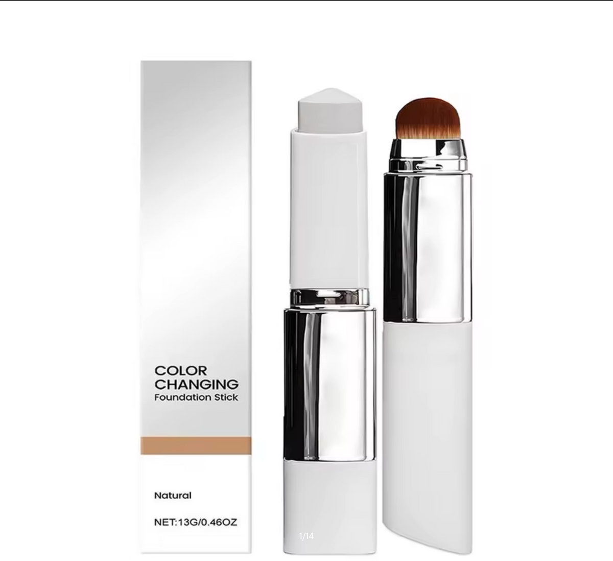 2-in-1 Colour-Changing Foundation Stick – Lightweight Moisturising & Brightening Liquid Foundation for All Skin Types