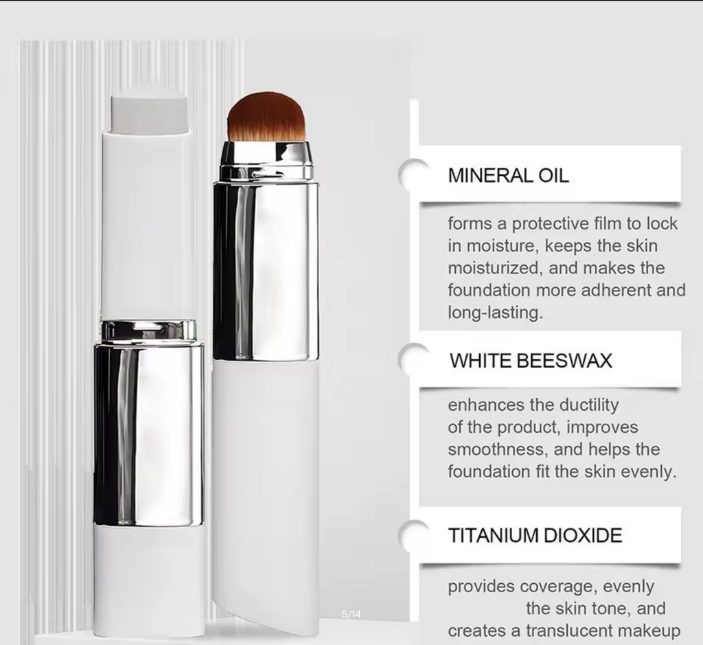 2-in-1 Colour-Changing Foundation Stick – Lightweight Moisturising & Brightening Liquid Foundation for All Skin Types