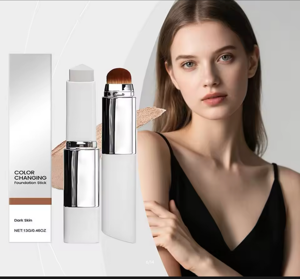 2-in-1 Colour-Changing Foundation Stick – Lightweight Moisturising & Brightening Liquid Foundation for All Skin Types