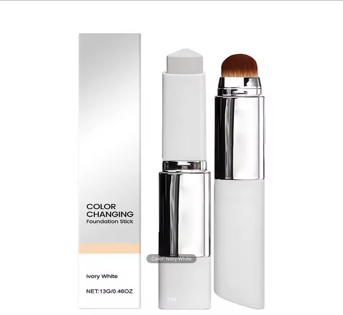 2-in-1 Colour-Changing Foundation Stick – Lightweight Moisturising & Brightening Liquid Foundation for All Skin Types