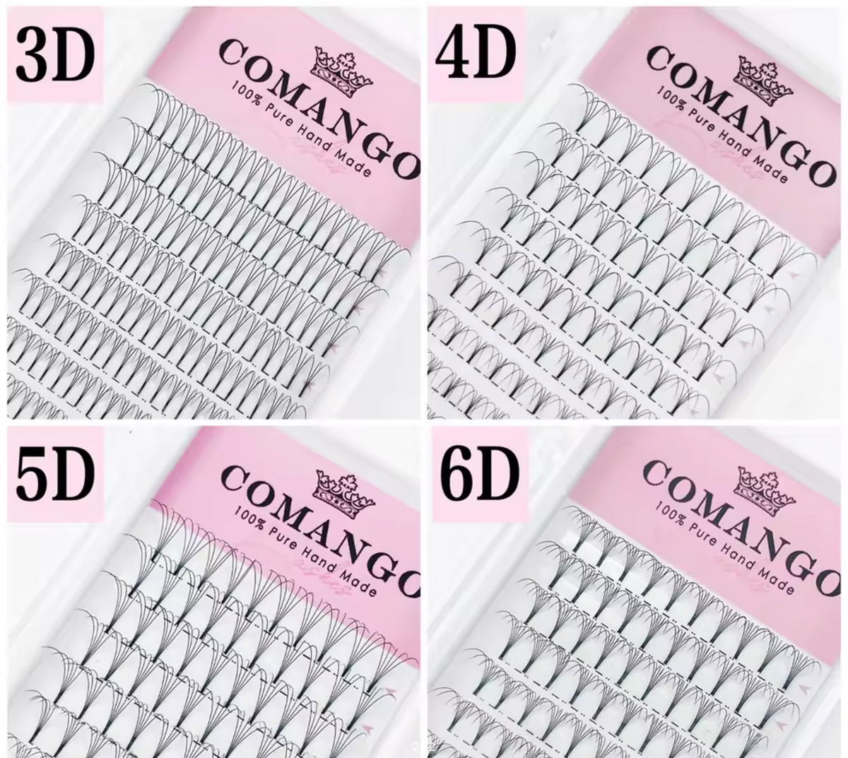 CoMango Premade Volume Fans Short Stem Russian Eyelash Extensions Wide Fans 3D 4D 5D 6D 8D 10D Faux Mink Lashes Wholesale