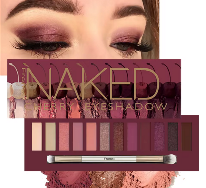 12 Colors Eyeshadow Palette – Long Lasting Easy Makeup, Brown & Pink Shades
