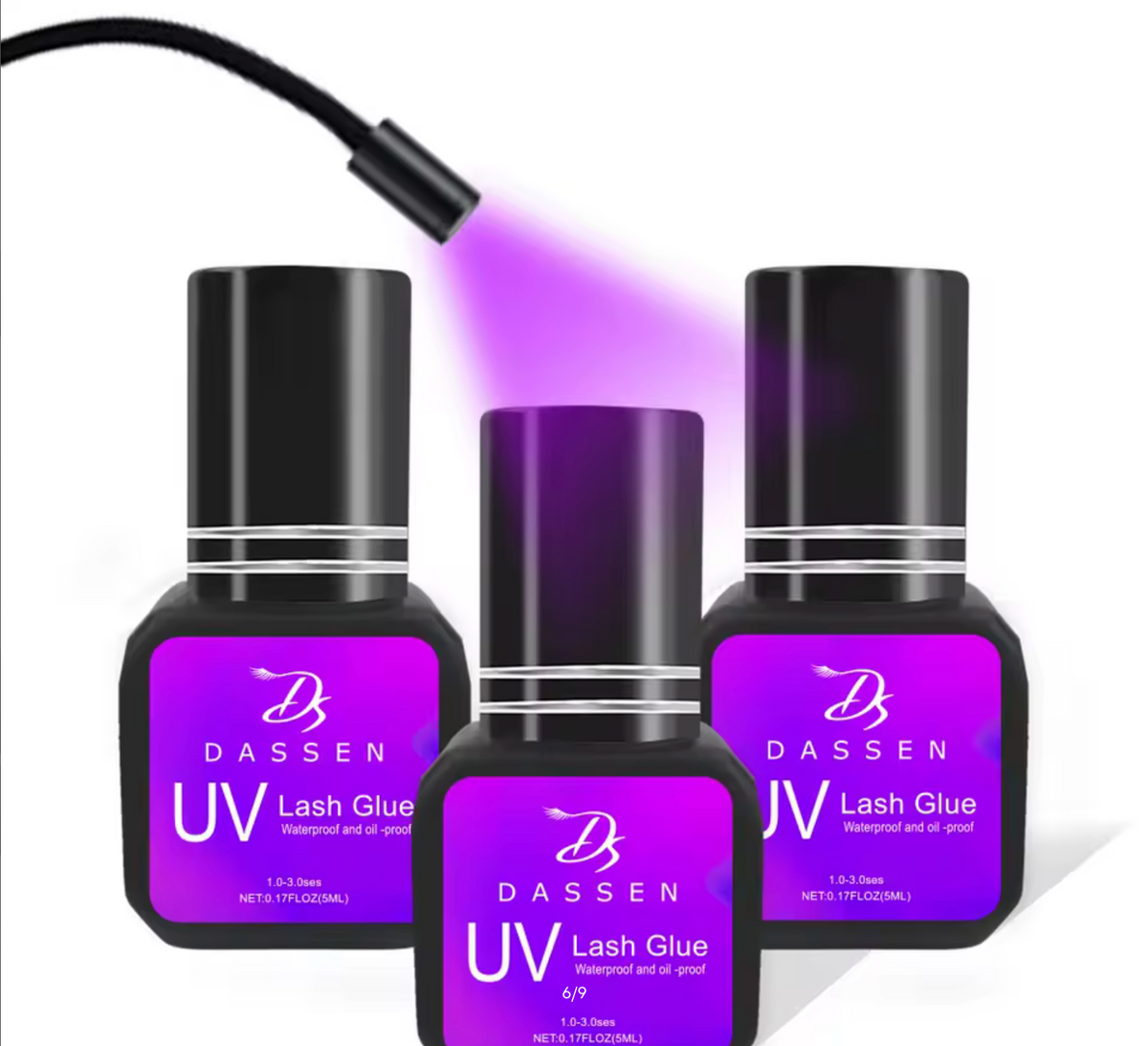 Dassen 5ml UV Eyelash Extension Glue – 1S Fast Drying, Strong Hold, Long Lasting Non-Irritating Adhesive for Mink Lash Professional