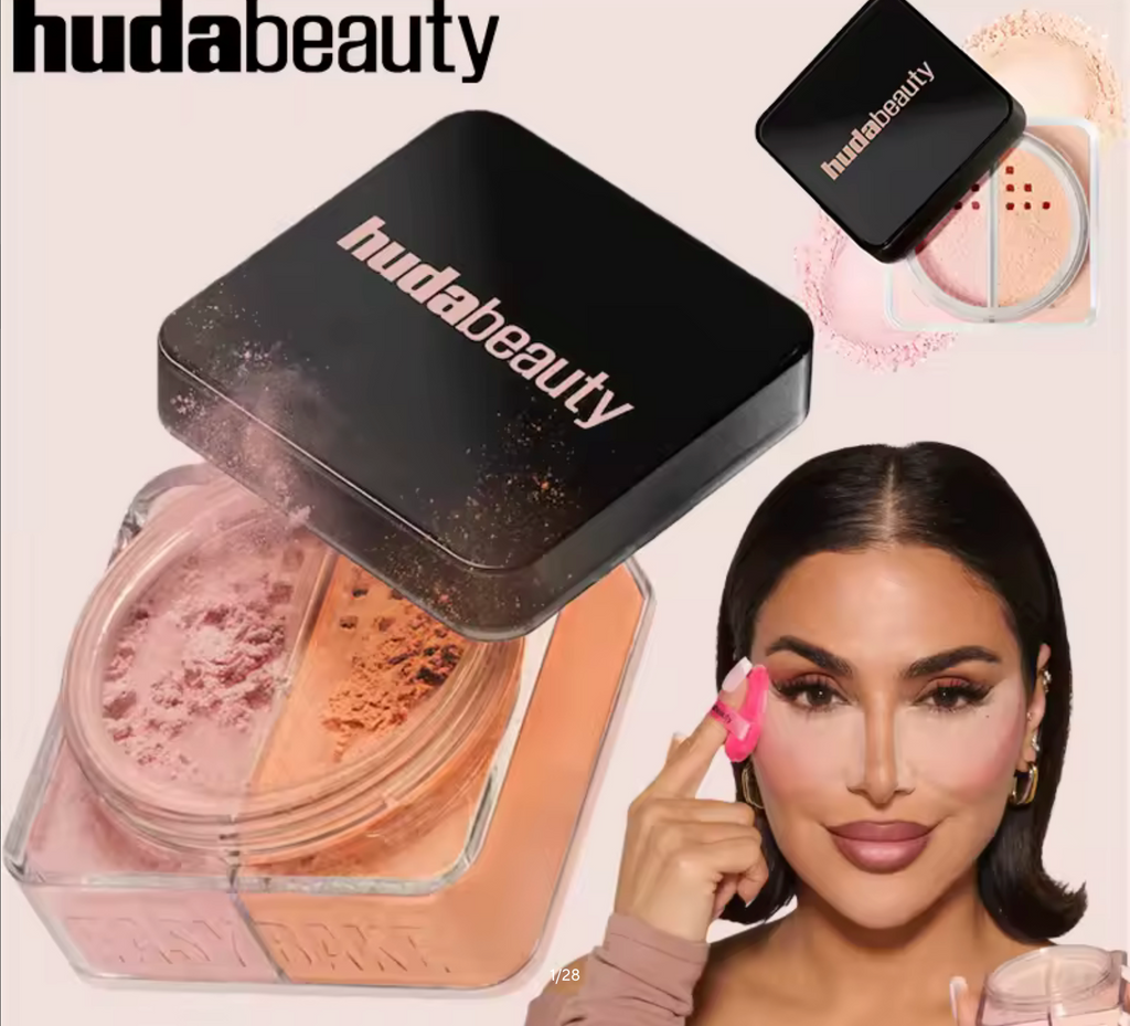 HudaBeauty Easy Bake Loose Powder Brightening Correcting Duo LongLasting Oil Control Natural Face Waterproof Brightening Makeup