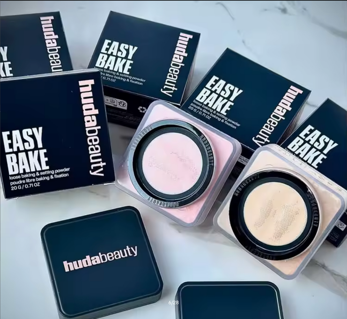 HudaBeauty Easy Bake Loose Powder Brightening Correcting Duo LongLasting Oil Control Natural Face Waterproof Brightening Makeup