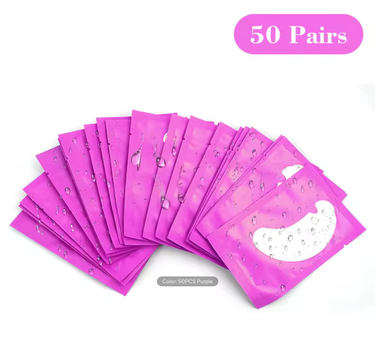 50 Pairs Eye Pads for Eyelash Extension – Hydrogel Under Eye Patches