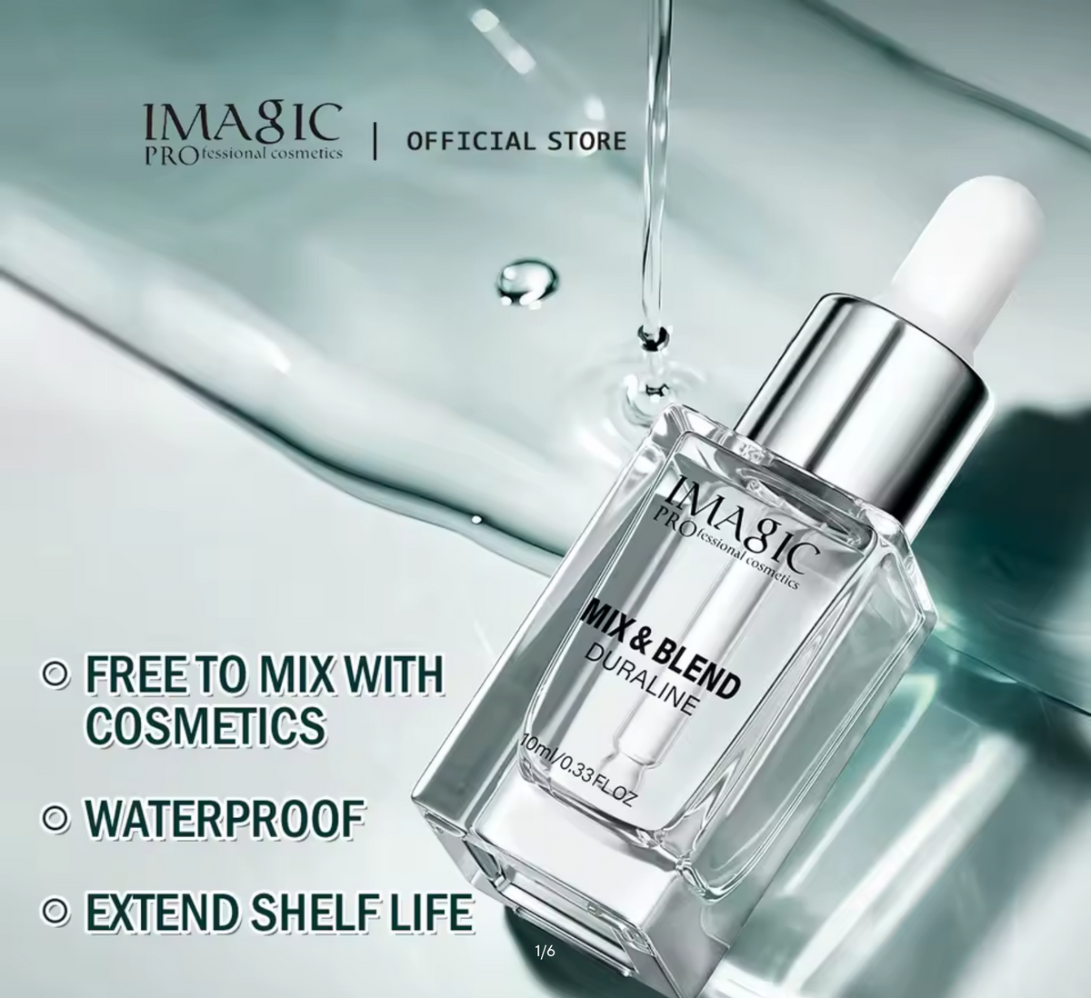 IMAGIC Makeup Thinner for Lipstick/Mascara/Eyeliner - MIX&BLEND to Enhance Color, Waterproof & Long Lasting, 10ml