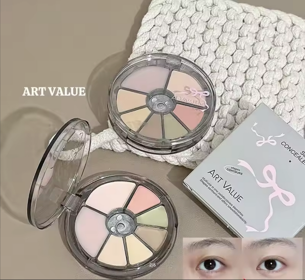 ART VALUE Seven Color Concealer Cream Makeup Palette Facial Base Brightening Isolate Cream Moisturizing Concealer Face Primer