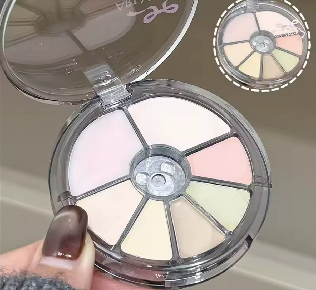 ART VALUE Seven Color Concealer Cream Makeup Palette Facial Base Brightening Isolate Cream Moisturizing Concealer Face Primer