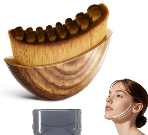 1 PCS Lymphatic Contour Face Brush with Storage Box Lymphatic Drainage Brush for Face Chin & Neck