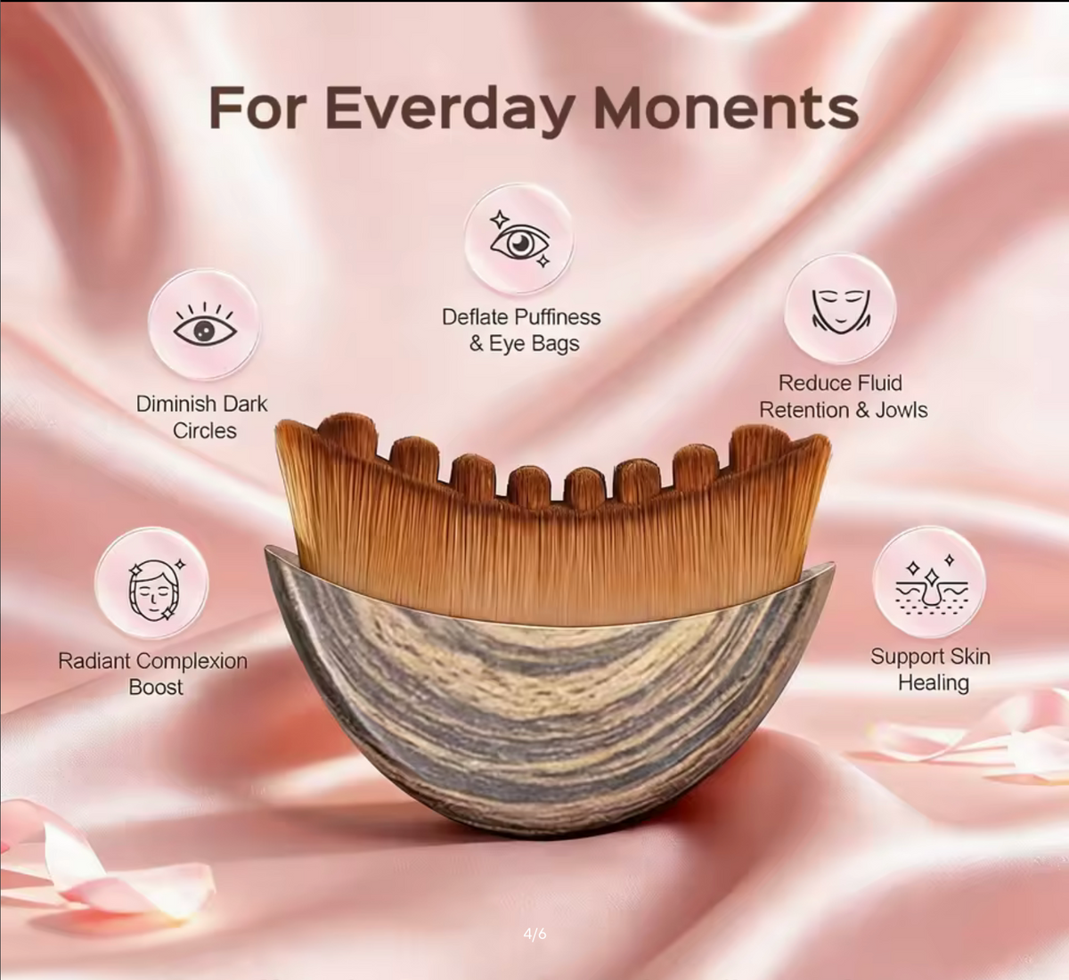 1 PCS Lymphatic Contour Face Brush with Storage Box Lymphatic Drainage Brush for Face Chin & Neck