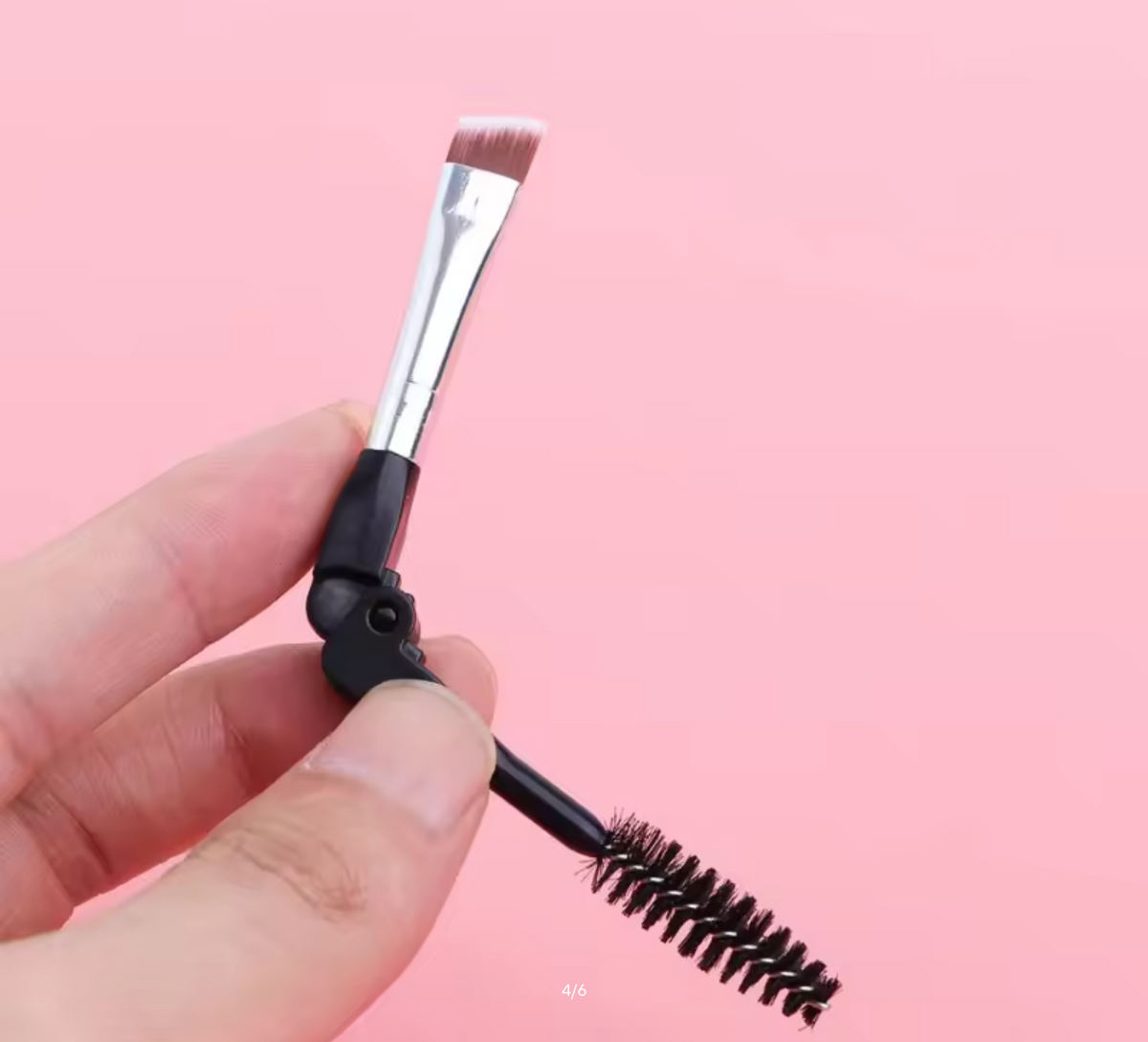 Eyelash Separator Portable Mascara Applicator Duo Angled Eyebrow Brush Foldable Spoolie Lash Brush