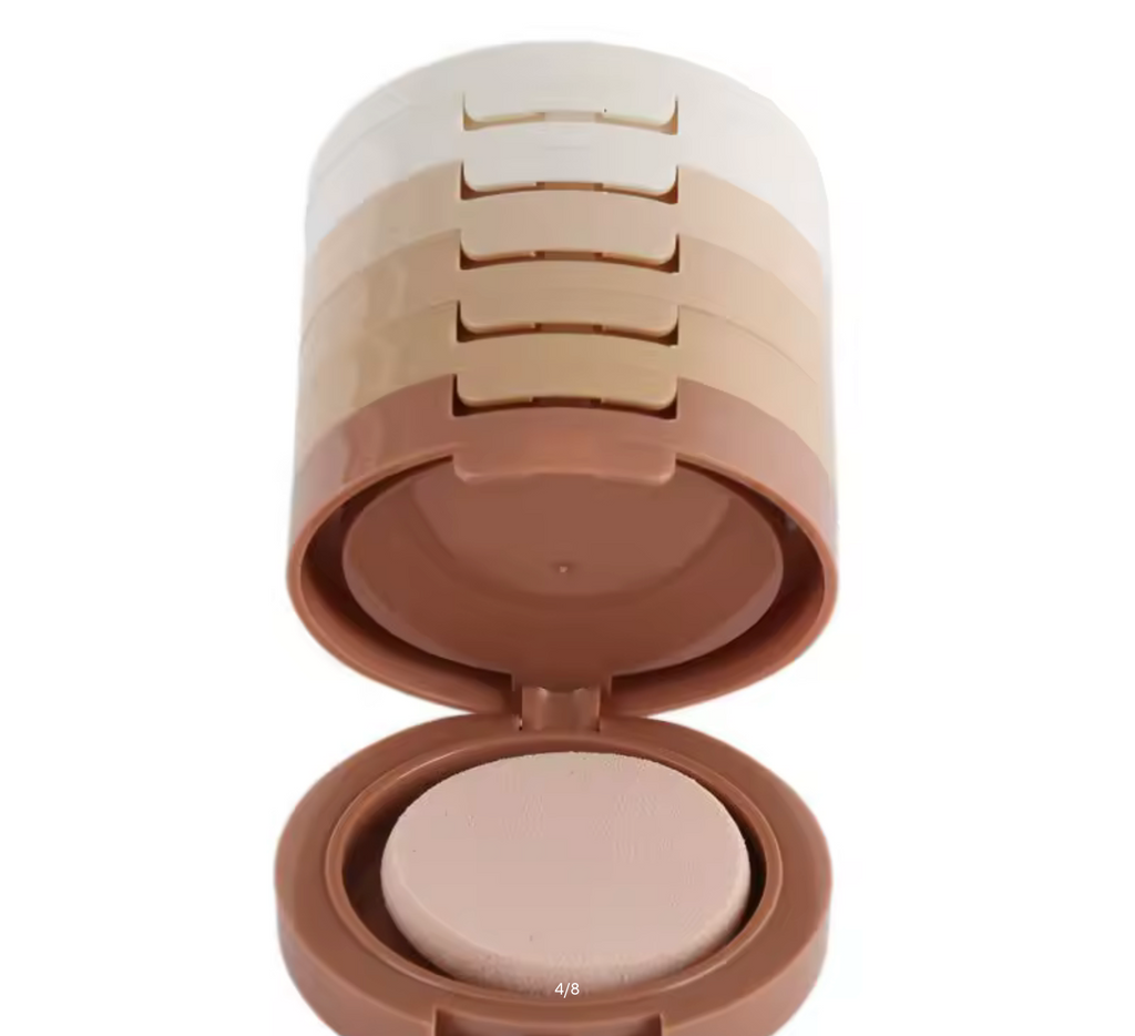 Concealer Contouring Powder, 5 Color 5 Decked Powder Tower, Brightening Skin Tone, Oil Control Makeup Loose Powder Setting Powder