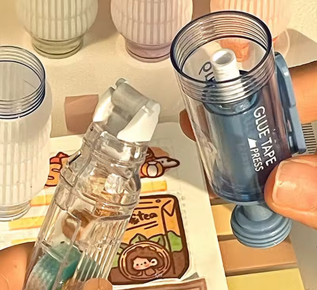 Transparent Dot Dispensing Double-sided Tape Replaceable Refills Handbook Dot Glue Stationery School Office Supplies
