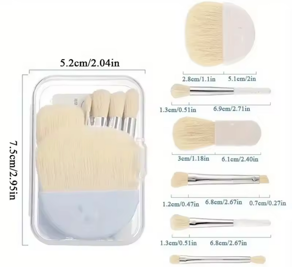 6Pcs Mini Makeup Brushes Set With Box Portable Cosmetic Powder Foundation Blush Blending Concealer Make Up Brushes Makeup Tool