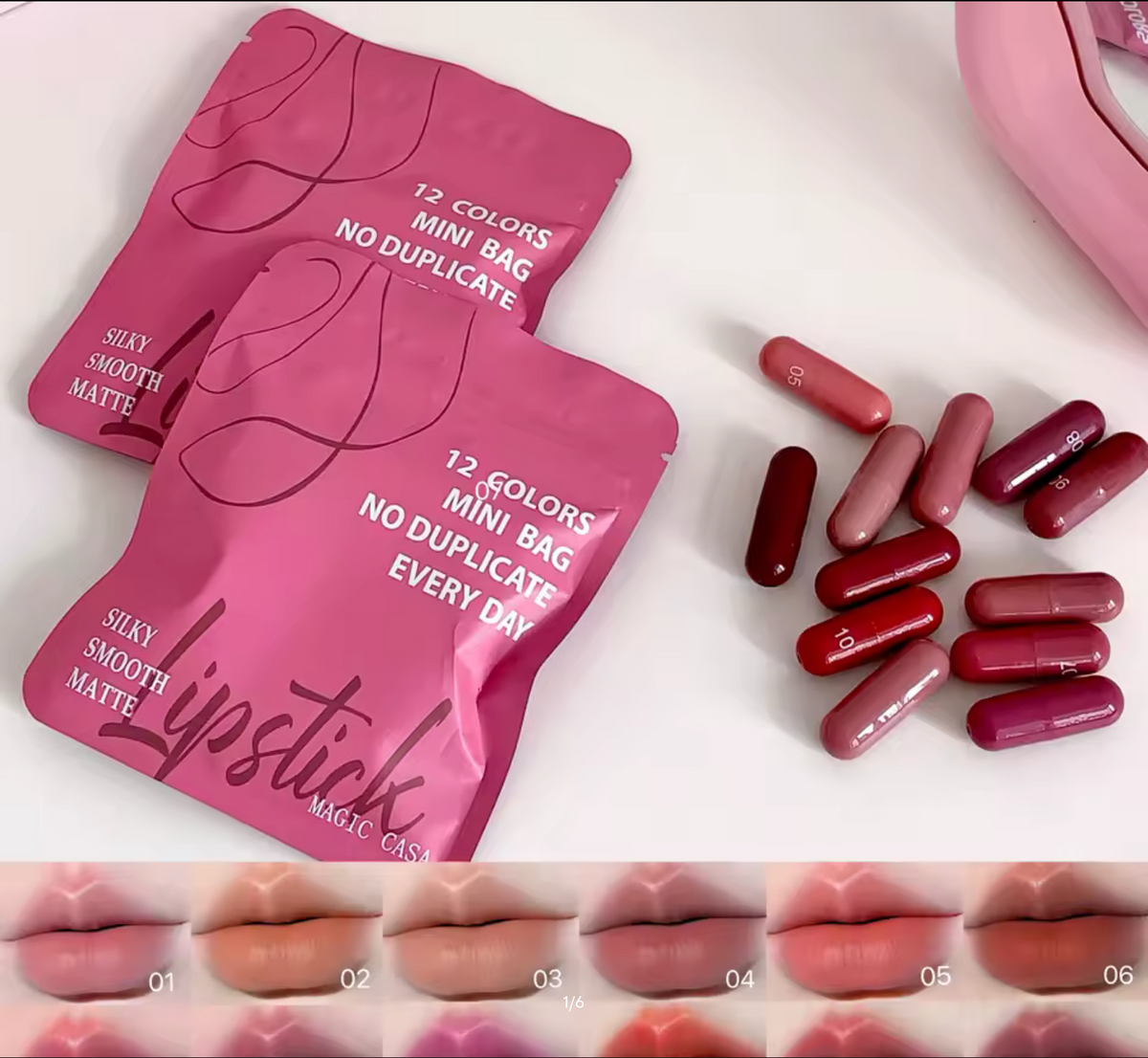 Magic Casa 12 Color Matte Lip Balm Set, Long-Lasting & Non-Fading, Perfect Gift for Women, Ideal for Makeup Festival