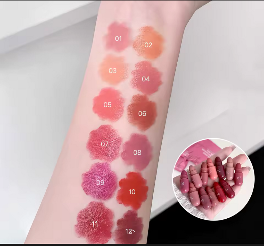 Magic Casa 12 Color Matte Lip Balm Set, Long-Lasting & Non-Fading, Perfect Gift for Women, Ideal for Makeup Festival