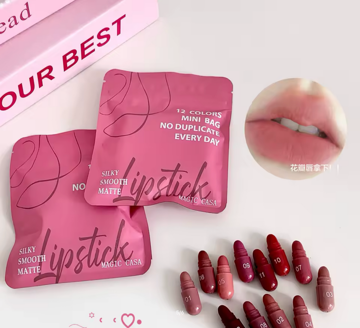 Magic Casa 12 Color Matte Lip Balm Set, Long-Lasting & Non-Fading, Perfect Gift for Women, Ideal for Makeup Festival