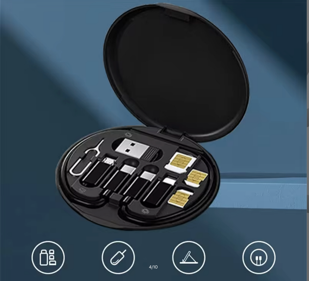 60W USB Data Fast Cable Micro USB Charge Line Multi-function Mini Digital Charging Cable Storage Box Cable Protector